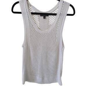 Banana Republic White 100 Cotton Mesh Sweater Tank size XS